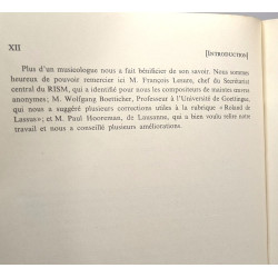 Catalogue des imprimés musicaux des XVe XVIe et XVIIe siècles -...
