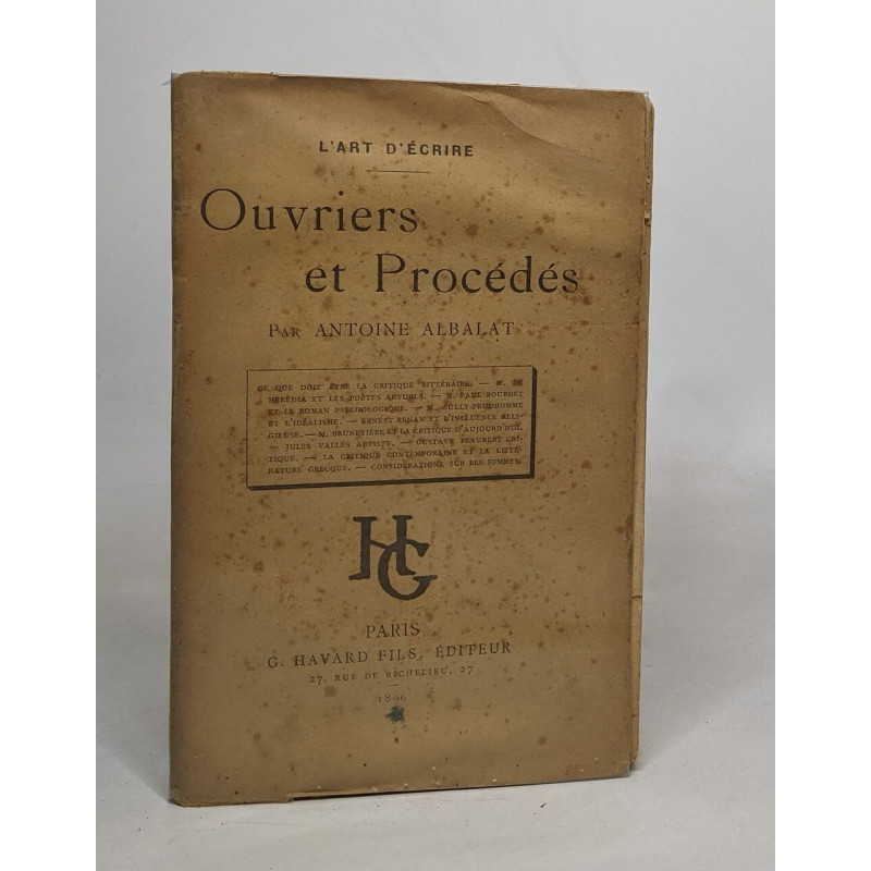 Ouvriers et procédés