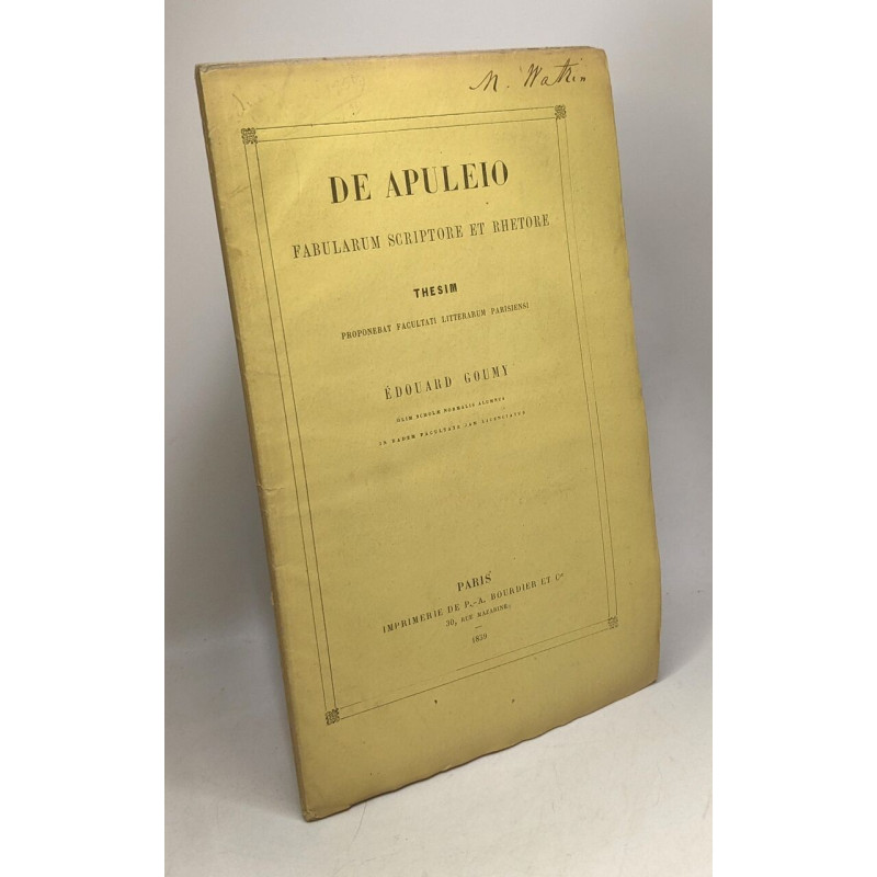 De Apuleio - fabularum scriptore et rhetore - THESIM