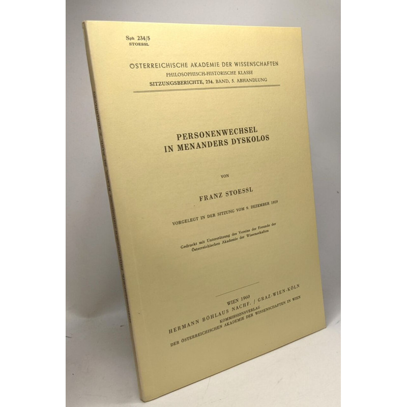 Personenwechsel in menanders Dyskolos