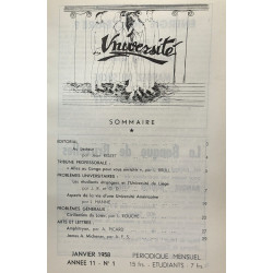 Université périodique 9 numéro: Année 7 n°2 (1954) + Année 8 n°1 +...