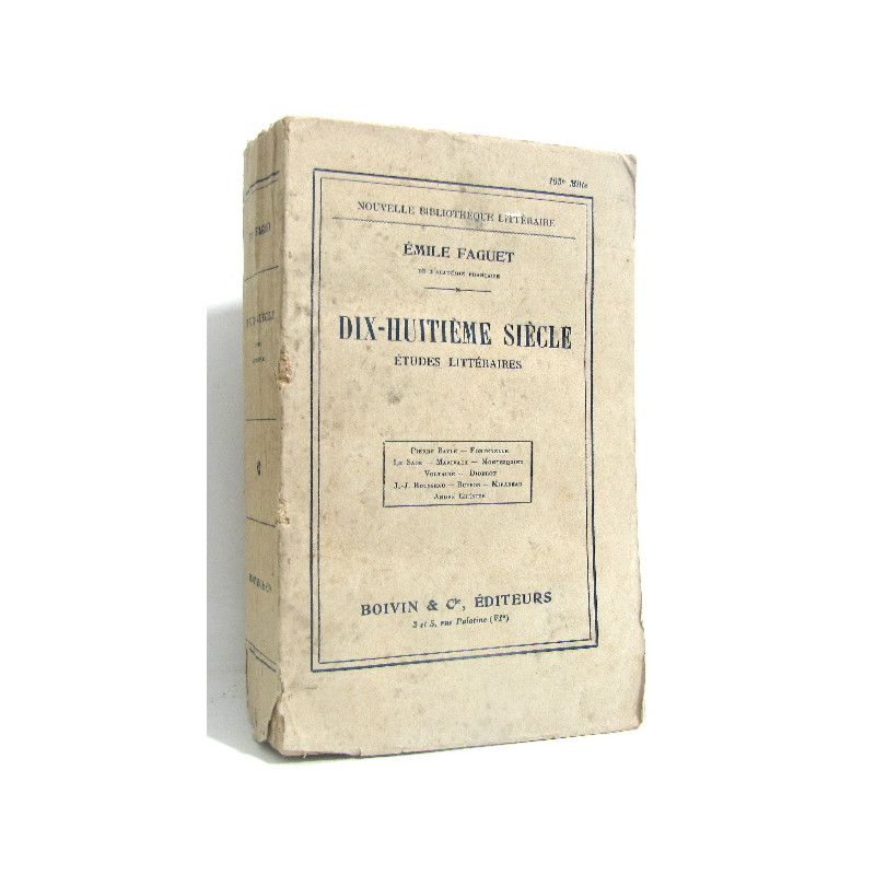 Dix-huitième siècle études littéraires