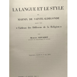 La langue et le style de Marnix de Sainte-Aldegonde dans son...