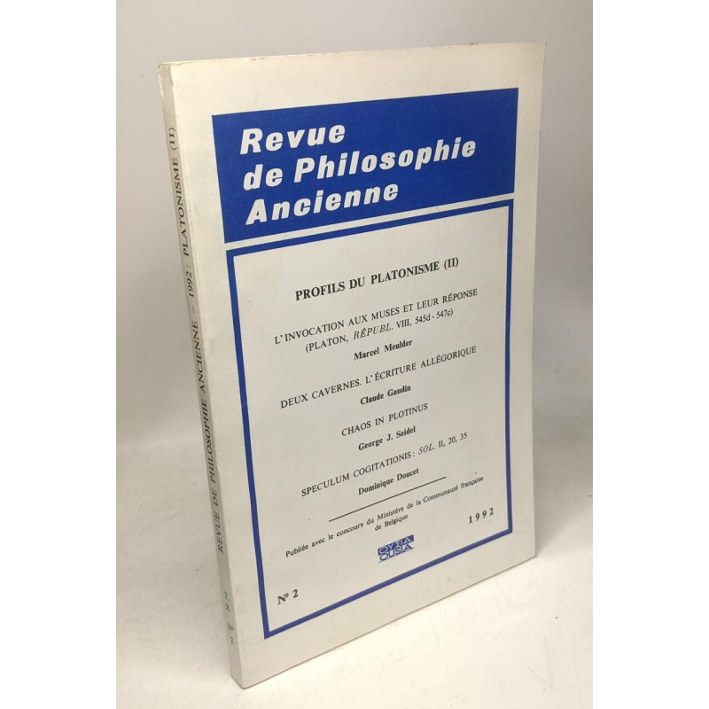Profils du Platonisme (II) - revue de Philosophied ancienne