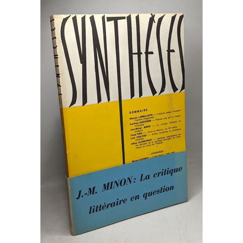 Synthèses - revue internationale novembre 1966 n°246