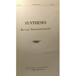 Synthèses - revue internationale novembre 1966 n°246