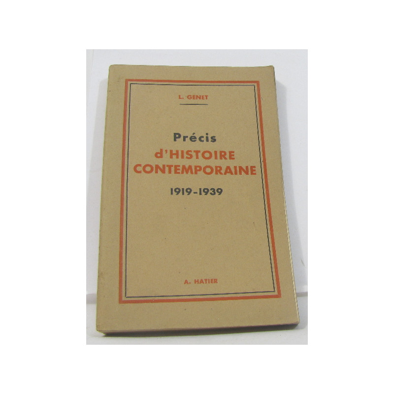 Précis d'histoire contemporaine 1919-1939