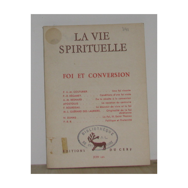 Foi et conversion -la vie spirituelle