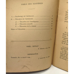 L'éducation de l'adolescent