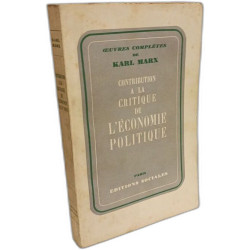 Contribution à la critique de l'économie politique