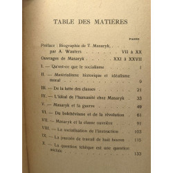 Le socialisme de Masaryk