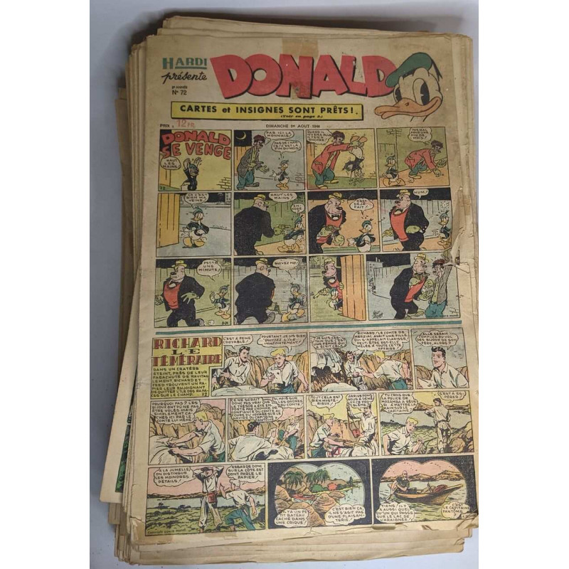 Lot de 230 hebdomadaires de "Hardi présente Donald": numéro 72 à...