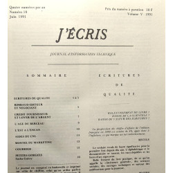 J'écris - journal d'information technique - Volume V n°18 19...