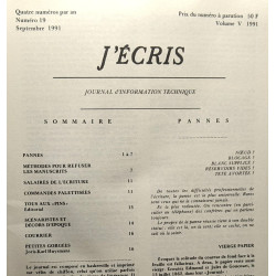 J'écris - journal d'information technique - Volume V n°18 19...