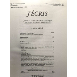 J'écris - journal d'information technique - Volume V n°18 19...