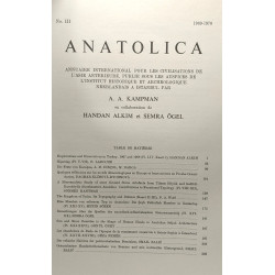 Anatolica - Annuaire international pour les civilisations de...