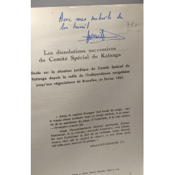 Les dissolutions successives du Comité Spécial du Katanga