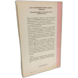 UNIVERSITES POPULAIRES - 1899-1914: 1899-1914 éducation populaire...