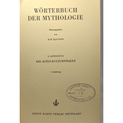 Wörterbuch der mythologie - TOME 1 Abteilung die alten...