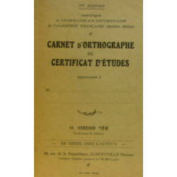 Carnet d'orthographie du certificat d'études