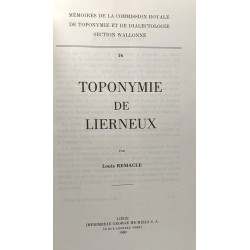 Toponymie de Lierneux - mémoires de la commission royale de...