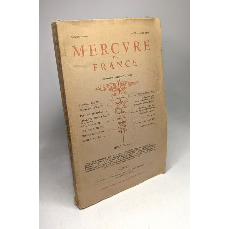 Mercure de France 1059 1er Novembre 1951 --- Jarry Perret Mathias...