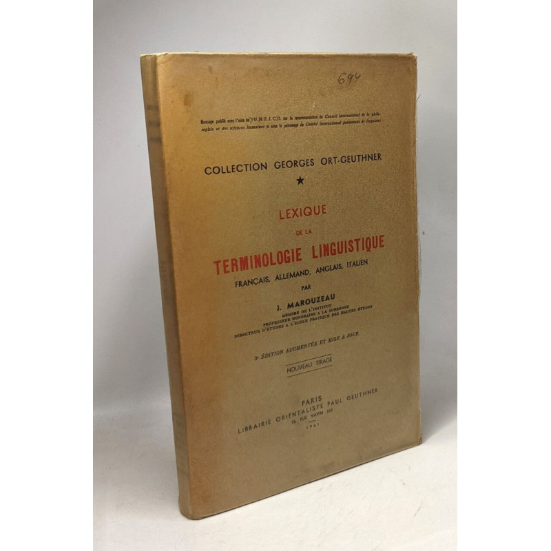 Lexique de la terminologie linguistique français allemand anglais...