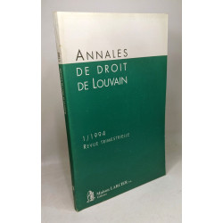 Annale de droit de Louvain 1/1994 revue trimestrielle