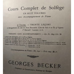 Cours complet de Solfège en huit volume - 2e VOLUME - Trente...