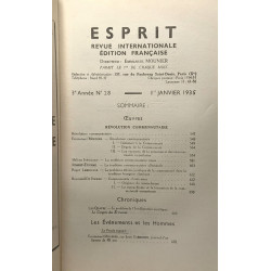 Esprit - revue internationale édition française - 3e Année tirage...