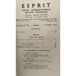 Esprit - revue internationale édition française - 3e Année tirage...
