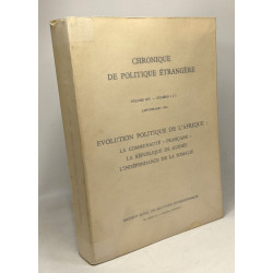 Chronique de politique étrangère - VOLUME XIV - numéro 1 à 3...