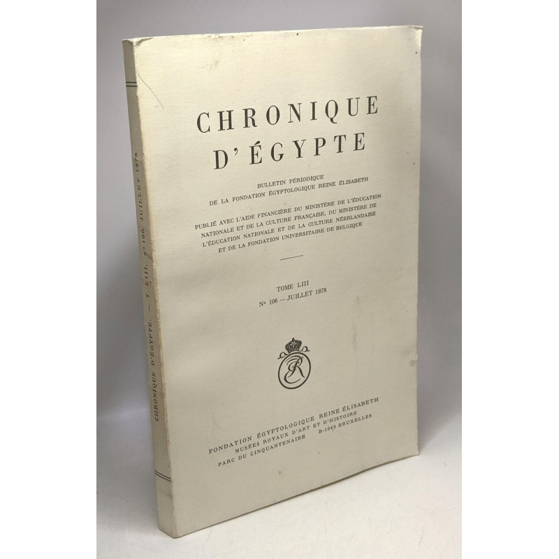 Chronique d'Egypte - bulletin périodique de la fondation -...