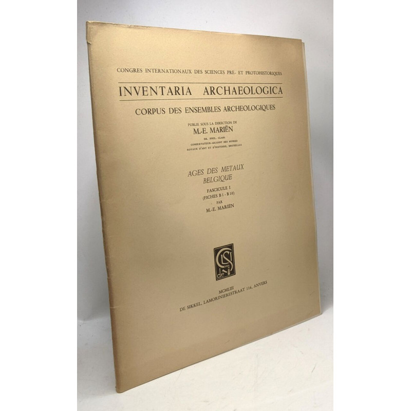 Ages des métaux - Belgique Fascicule I ( fiches B1 - B10)...