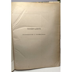 Osservazioni paleografiche e grammaticali / Corpus. Inscript....