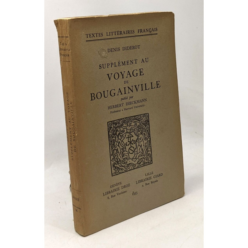 Supplément au voyage de Bougainville - textes littérarires français
