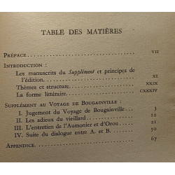 Supplément au voyage de Bougainville - textes littérarires français