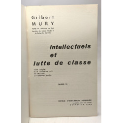 Intellectuels et lutte de classe - CAHIER 12