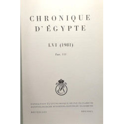 Chronique d'Egypte - années 1981 à 1985 - tomes 56 à 60 -