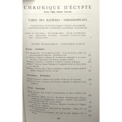 Chronique d'Egypte - années 1981 à 1985 - tomes 56 à 60 -