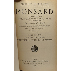Oeuvres complètes de Ronsard --- TOME SIXIEME --- Les hymnes les...
