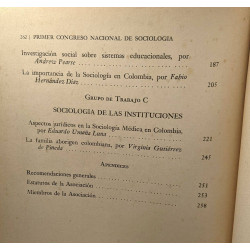 Memoria del primer congreso nacional de sociologia - Bogota 1963