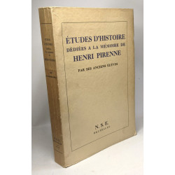 Études d'histoire dédiées à la mémoire de Henri Pirenne