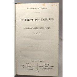 Solutions des exercices du cours élémentaire de géométrie pratique...