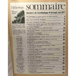 Dossiers de l'archéologie N°24 septembre/octobre 1977: les...