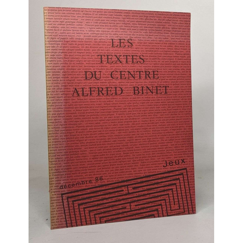 Les textes du centre alfred binet - décembre 86