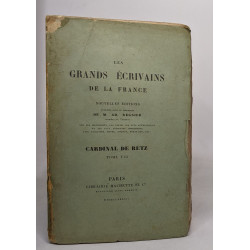 Les grands écrivains de la France: Cardinal de Retz tomes I - II -...