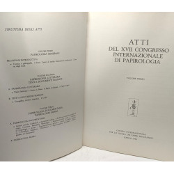 Atti del XVII congresso internazionale di papirologia VOLUME PRIMO