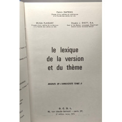 Le lexique de la version et du thème - Manuel de l'anglisciste...
