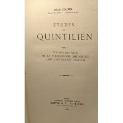 Études sur Quintilien - TOME II - vocabulaire grec de la...